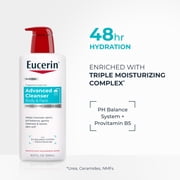Eucerin Advanced Repair Cleansing Body and Face Cleanser for Normal to Dry, Sensitive Skin, 16.9 fl oz Bottle
