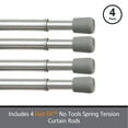 thumbnail image 3 of Kenney  Fast Fit No Tools 7/16" Spring Tension Rod, 4-Pack 28-48" - Chrome, 3 of 5