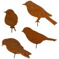 thumbnail image 1 of 4 x Estacas para pájaros con pátina de metal para decoración de jardín, juego de pájaros con aspecto oxidado, 1 of 5