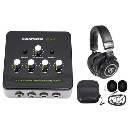 SAMSON QH4 4-Ch Stereo DJ Monitoring Headphone Amplifier Amp+Studio