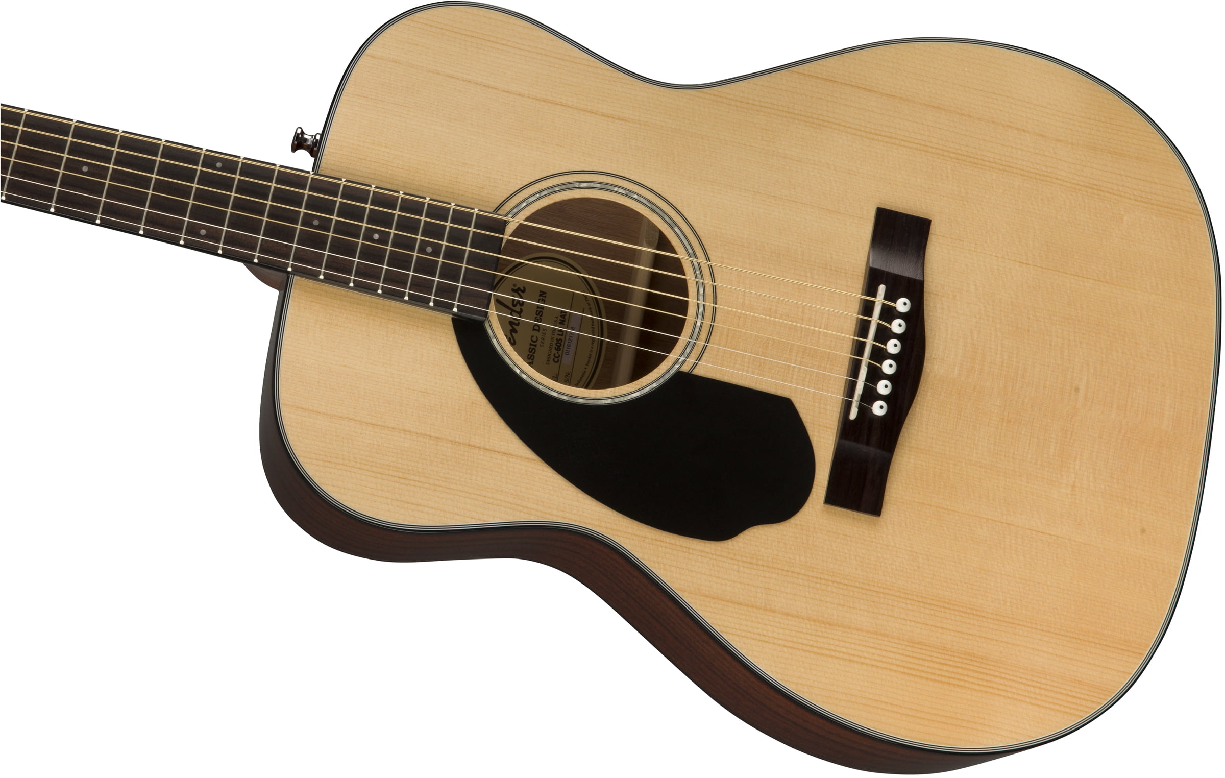 Fender CC-60S Solid Top Concert Acoustic Guitar, Left Handed - Natural w/ Gig Bag