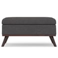 thumbnail image 6 of Simpli Home Owen 36" W Square Coffee Table Storage Ottoman in Slate Gray Linen Look Fabric, 6 of 11