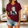 thumbnail image 5 of Women Dolly Shirts Country Music Legend T-Shirt Crewneck Short Sleeve Shirt Vintage Graphic Blouse Loose Fit T-Shirt Retro Tee Top 3XL, 5 of 5