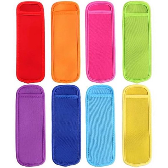 AFQH 8 Pack Reusable Popsicle Ice Sleeves: Keep Kids' Hands Warm & Clean!