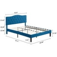 thumbnail image 6 of VECELO Upholstered Platform Bed with Adjustable Headboard，Queen Size，Blue, 6 of 8