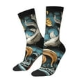 thumbnail image 1 of Wukai Colorful Koi Fish Art Print Contrast Color Mid-tube Socks, 3D Printing Design Adult Socks, High Elastic Breathable Sports Socks, Suitable for Daily,Unisex, 1 of 6