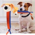 thumbnail image 5 of Juguete para morder de protección de limpieza de dientes modelo de cabeza de animales de tela Oxford para perro mascota (perro amarillo), 5 of 5