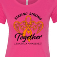 thumbnail image 4 of Inktastic Leukemia Awareness Staying Strong Together and Orange Ribbon Women's T-Shirt, 4 of 5