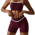 thumbnail image 3 of Pantalones cortos deportivos cruzados, pantalones cortos deportivos ajustados elásticos de secado rápido, suaves y transpirables, de cintura alta, para ejercicio, 3 of 8