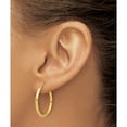 thumbnail image 3 of 14K Yellow Gold Polished And Satin D/C 2.05Mm Hoop Earrings (Width 24.9) (Length 26.5) - Jbsp, 3 of 5