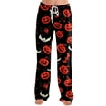 thumbnail image 6 of LHVUOA Halloween Lounge Pajama Pants for Women Wide Leg Funny Halloween Graphic Pjs Comfortable Elastic Waist Pants with Pockets, 6 of 7