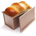 thumbnail image 1 of Dough Toast Bread Baking Pan Baking Pan With Lid(gold Rectangle Wave), 1 of 4