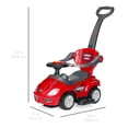 thumbnail image 7 of Best Choice Products 3-in-1 Kids Push and Pedal Toddler Ride On Wagon Play Toy Stroller w/ Sounds, Handle, Horn - Cherry Red, 7 of 7