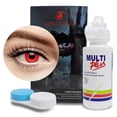 thumbnail image 1 of Pupilentes - Lentes de Contacto de Color Fantasía para Maquillaje y Disfraces de Halloween | Pupilentes de Colores para Cosplay Anime | Disfraz Halloween Mujer y Hombre - Rojo, 1 of 1