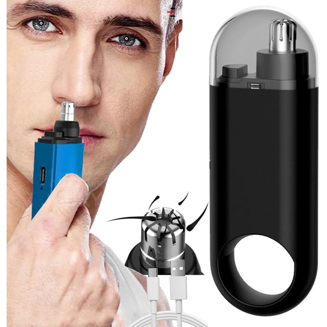 Recortadora de pelo de nariz portátil,Recortadora de pelo de nariz portátil para hombres,Recortadora de pelo de nariz portátil recargable por USB,Recortadora de pelo de nariz portátil sin dolor y prec