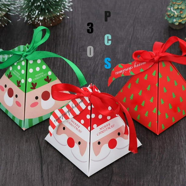 30pcs Christmas Candy Boxes Gift Treat Boxes Santa Gift Boxes with