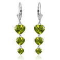 thumbnail image 2 of Galaxy Gold 14k White Gold dangling Peridot hearts Earrings, 2 of 3