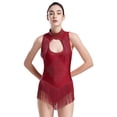 thumbnail image 5 of Trajes de baile latino para adultos para mujer, mono brillante con diamantes de imitación, traje de patinaje artístico de Ballet gimnástico, Ropa de baile, 5 of 5