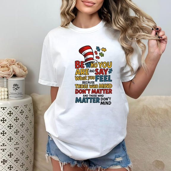 Letter Design Graphic Tees Vintage Style Tops Soft Regular Fit Short Sleeve Round Neck White S-5XL