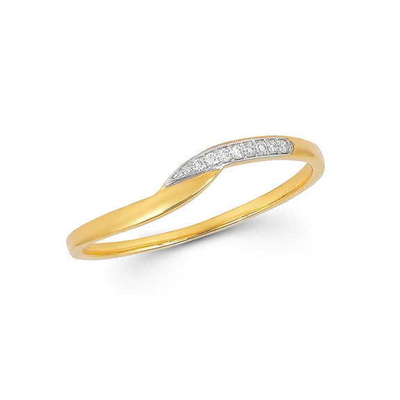 Elegant 14K Gold Plated Diamond Band Ring in 925 Sterling Silver – Delicate and Minimalist Fine Jewelry for Women