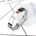 thumbnail image 7 of Custom Stainless Steel Emergency Medical Alert NO MRI Device Implant Bracelet for Women Men Personalized ID Bracelet Name ICE Alert Jewelry Life Saver,with Aid Bag, 7 of 7
