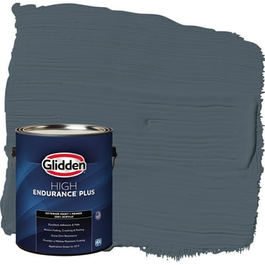 Glidden HEP Exterior Paint   Primer Semi-Gloss, Goblin / Gray, 1 Gallon