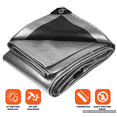 thumbnail image 2 of Tarpco Safety 14 Mil Extra Heavy Duty Tarp Camping Tarpaulin Waterproof Cover, Silver and Black 40' x 50'Ft, 2 of 7