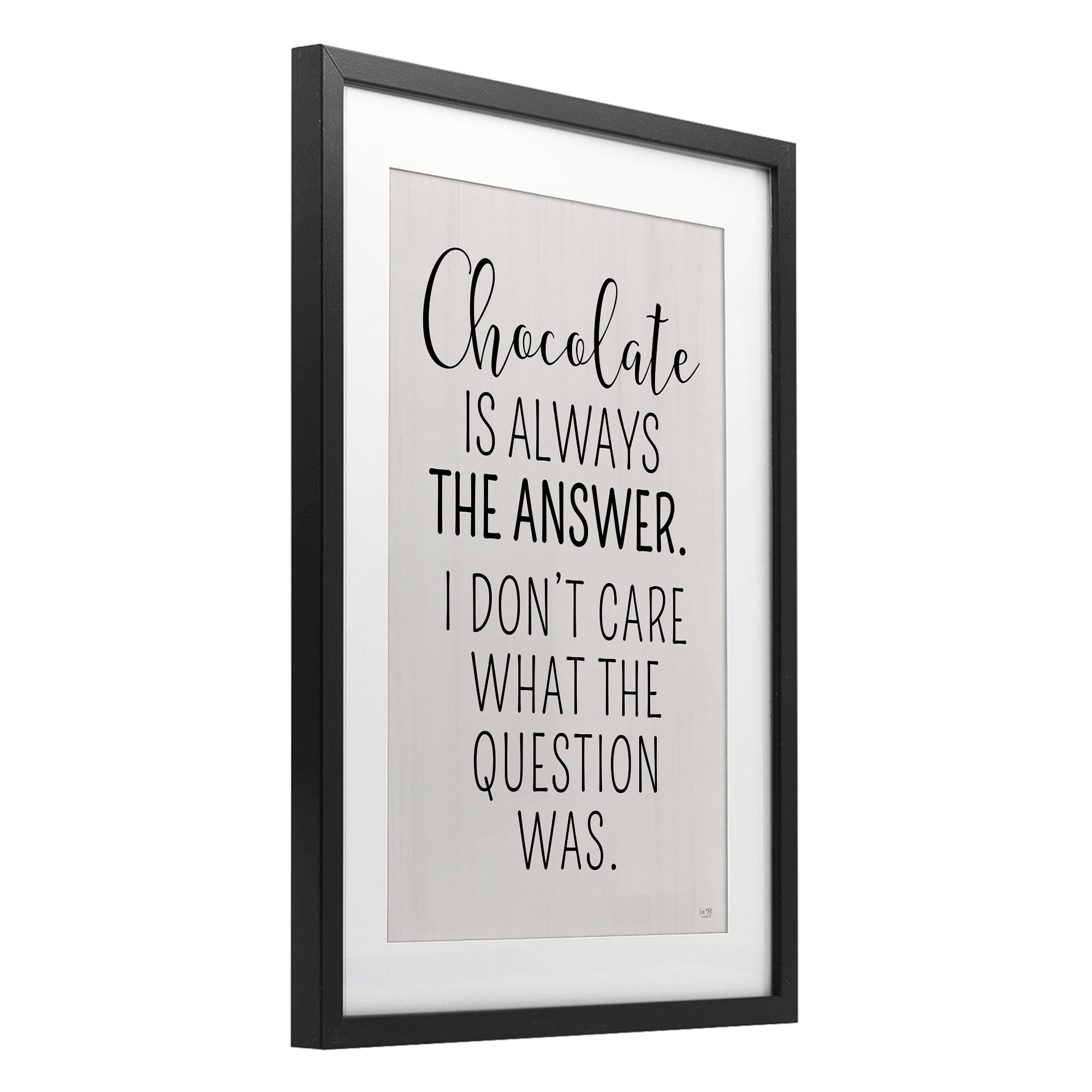 Stupell Industries Chocolate Is Always The Answer Black Framed Print Under Glass, design by Lux + Me Designs