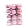 thumbnail image 4 of 24 Uds Bolas de Navidad Macarena adornos navideños irrompibles para árbol de Navidad Rosa, 4 of 8