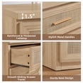 thumbnail image 5 of 2 Pcs Joaxswe Rattan Dresser for Bedroom with 5 Drawers 45" Tall Wood Closet Organizer with Metal Handle Furniture for Living Room, Hallway, Natural, 5 of 13