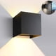 thumbnail image 1 of Lámpara de pared LED GHB 7W Lámpara de pared con diseño de ángulo de haz ajustable Lámpara de pared LED resistente al agua IP 65 2700K blanco cálido negro [clase energética A +] Adepaton LL-0151, 1 of 7
