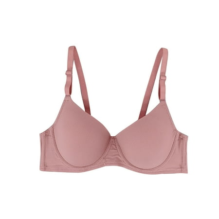 

Mrat Everyday Bras Women Lightweight T-Shirt Bra Ladies Solid Underwear Small Breasts Push Up Detachable Double Shoulder Straps Underwire Bra Female Seamless Stretch Bra
