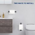thumbnail image 6 of RUseeN Toilet Paper Holder, Wall Mount, Upgraded Adhesive Toilet Roll Holder, no Drilling, Bathroom, Kitchen, Toilet, RV, Stainless Steel, Rustproof (Black, 2 Pack), 6 of 8