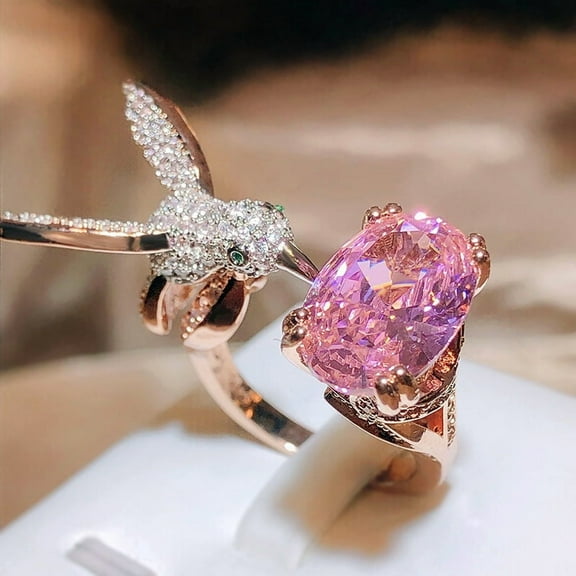 Copper Ring With Hummingbird Design Elegant Fashion Jewelry For Women Electroplated Copper Ring Gifting For Her