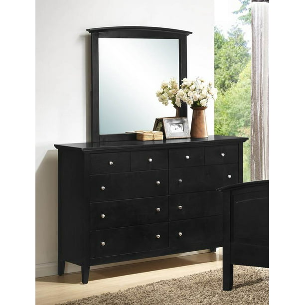 Dresser With Mirror In Black Com, Does A Mirror Have To Be Centered Over Dresser
