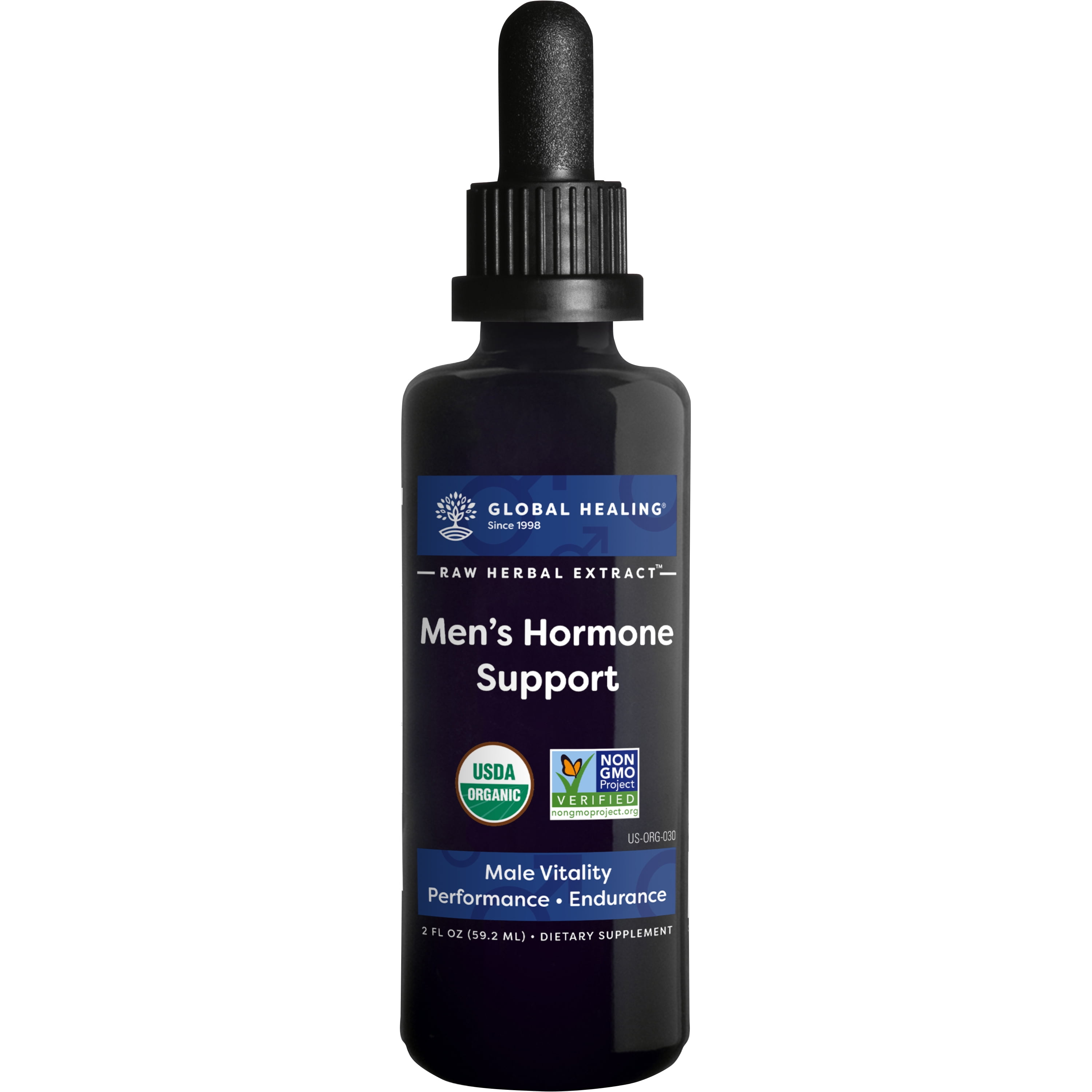 Global Healing Men's Hormone Support Testosterone Supplement 2 fl