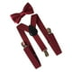 thumbnail image 1 of Tirantes elásticos ajustables en forma de Y para hombre con pajarita Rojo oscuro, 1 of 9