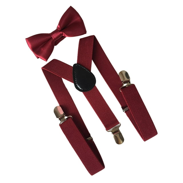 Milaget Bretelles pour Hommes Nœud en Forme de Y Bretelles pour Halloween Cosplay Costume de Danse Rouge Foncé