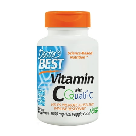Doctor's Best Vitamin C with Quali-C 1000 mg, Non-GMO, Vegan, Gluten Free, Soy Free, Sourced from Scotland, 120 Veggie (Best Non Acidic Vitamin C)