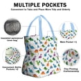 thumbnail image 3 of White Dinosaurs Pattern Drawstring Lunch Bag Women - Drawstring Lunch Bag Insulated for Work Office - Stain-Resistant Large Lunchbags for Women with Multi-Pockets, 3 of 6