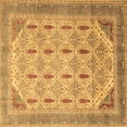 thumbnail image 1 of Ahgly Company Machine Washable Indoor Square Abstract Brown Modern Area Rugs, 4' Square, 1 of 4