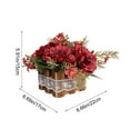 thumbnail image 3 of ToyKingdee Flower Arrangement Artificial Flowers in Pot - Fake Flowers Roses Peonies Hydrangeas in Wooden Vase Potted Artificial Flower Centerpieces for Table Decor, 3 of 6