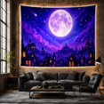 thumbnail image 6 of Fantasy Gothic Cityscape Under a Luminous Full Moon, Dreamy Celestial Scene for Space Lovers, Celestial Wall Art, Graduation Gift, Tapestry Wall Hanging for Bedroom, Dorm and Living Room, 6 of 7