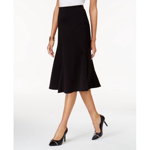 NY Collection Jacquard A Line Skirt Black S