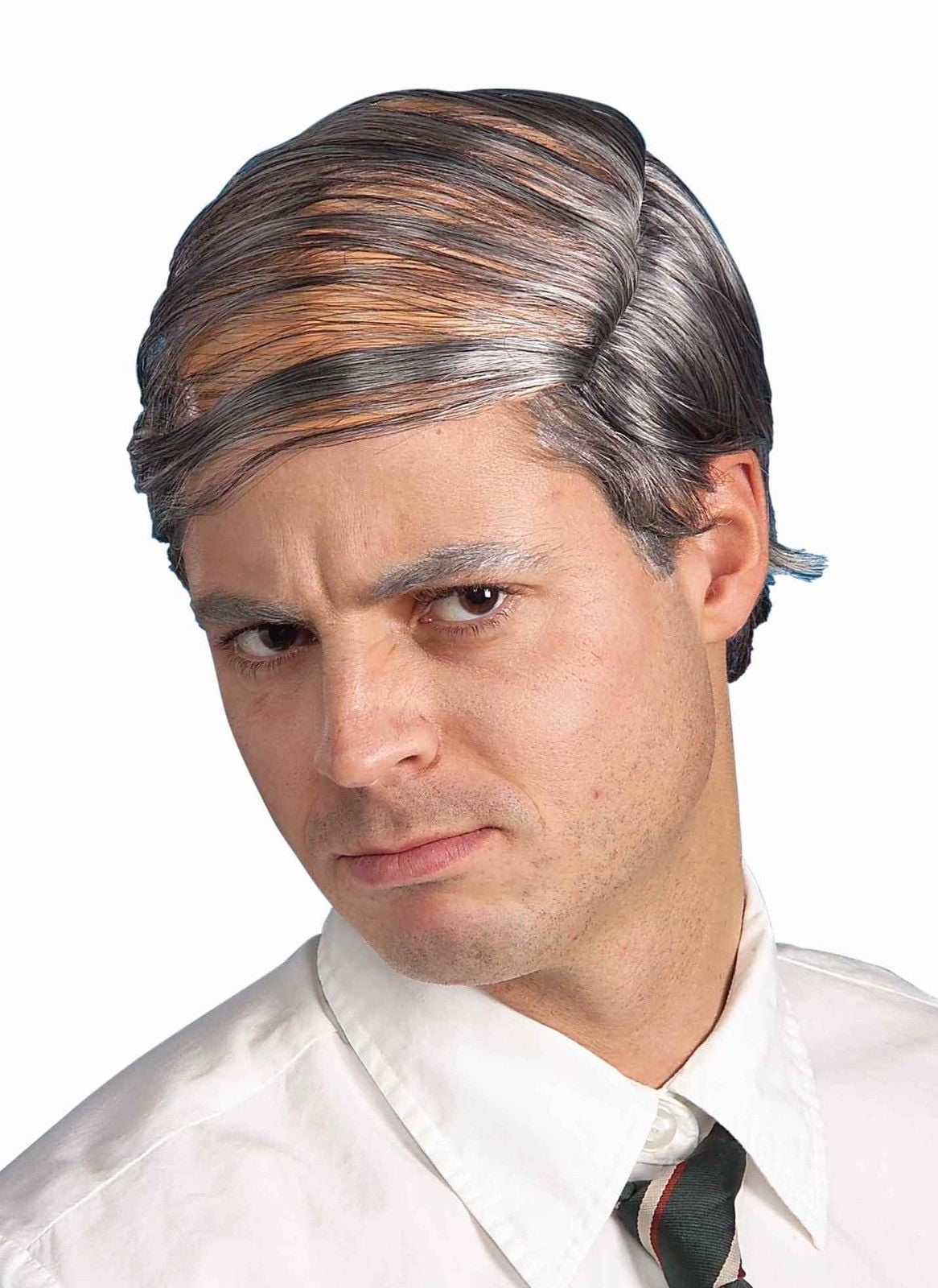 Combover Bald Balding Wig Grey Old Man Halloween Over the Hill Joke