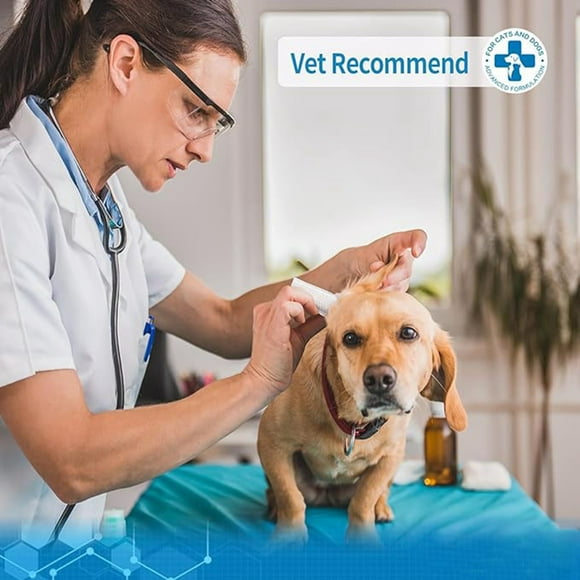 Pet Care Dog Ear Cleaner Finger Wipes for Gentle Dirt Removal and Wax Dissolution - Easy to Use Finger Wipes for Dogs and Cats