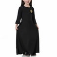 thumbnail image 3 of Zwiiyzr (8-17 Years) Kids Girls Muslim Dresses Long Sleeve Round Neck Color Block Dress Black, 3 of 7