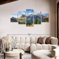 thumbnail image 2 of Elephant Stock Dolomites Mountain Range Wall Art - Horizontal Multi Panel Canvas - 5 Pieceliving Room Wall Decor - Photography Nature Multi Panel - Blue And Yellow Decor - 92" x 42", 2 of 4