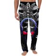 thumbnail image 2 of LNZGNM Halloween Mens pajama Pants, Soft Elastic Waist Trousers with Pockets for Home Relaxing, Halloween Christmas Holiday Party Casual Wear, Black (L), 2 of 6