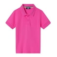 thumbnail image 2 of LittleSpring Boys Pique Polo Shirt Short Sleeve School Uniform Tshirt for Kids Summer Clothes Rose Red Size 6, 2 of 6